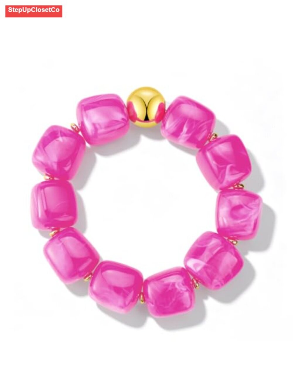 Boho Chunky Bead Bracelet - Stretchy Stackable Summer Jewelry